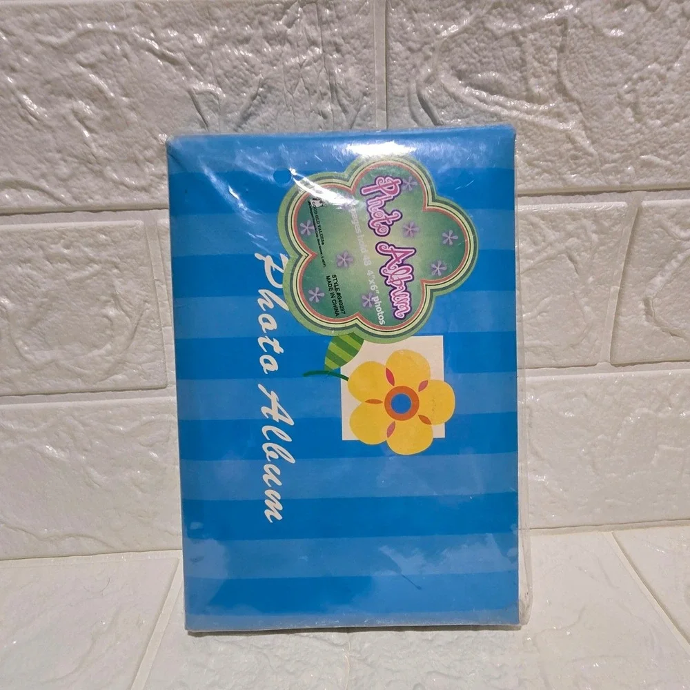 Good Old Values Flower Striped Photo Album  Blue Y2K Kidcore G40237